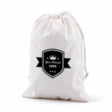 custom calico drawstring bags 350x250mm 1 colour 2 sides, front view