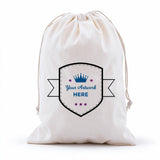 custom calico drawstring bags 350x250mm 3 colours 2 sides, front view