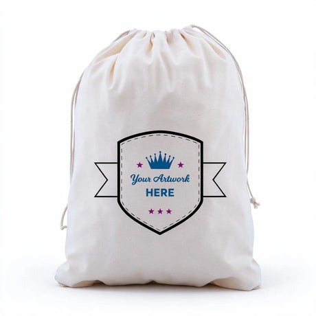 Custom Print Large Calico Carry Bags 3 Colours 1 Side 400x300mm
