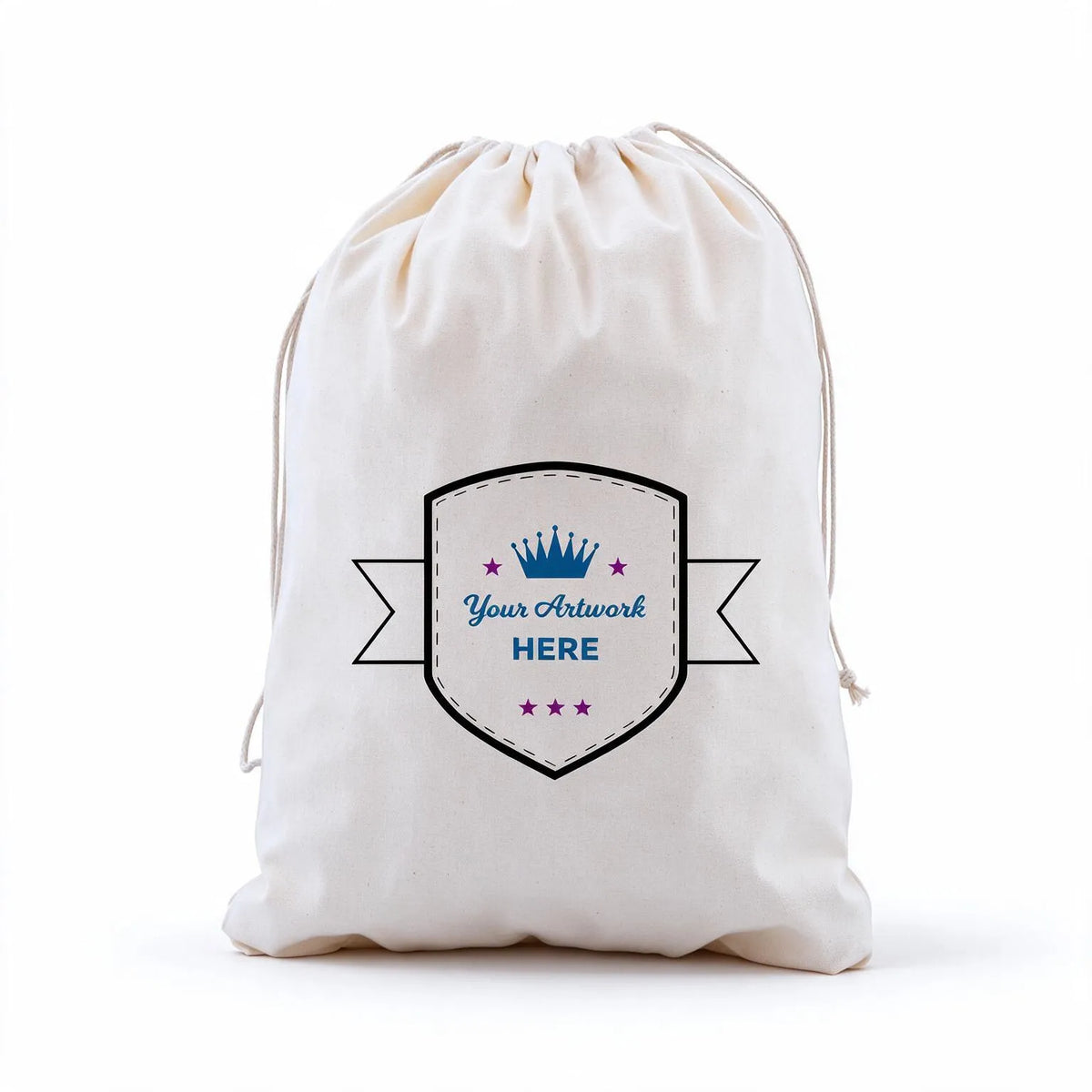 custom print large calico carry bags 3 colours 2 sides 400x300mm, front view
