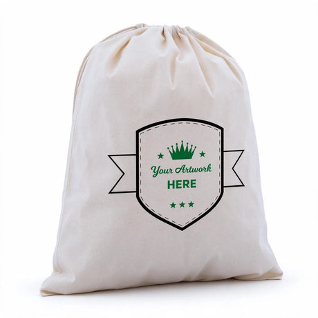 Custom Printed Calico Drawstring Bags 2 Colours 2 Sides 600x500mm