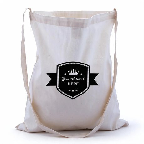 Custom Print Large Calico Shoulder Strap Bags 1 Colour 1 Side 420x380mm