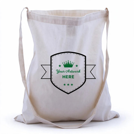 Custom Print Large Calico Shoulder Strap Bags 2 Colours 1 Side 420x380mm