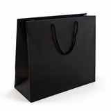 black boutique rope handle gloss bags 510x400mm, front view