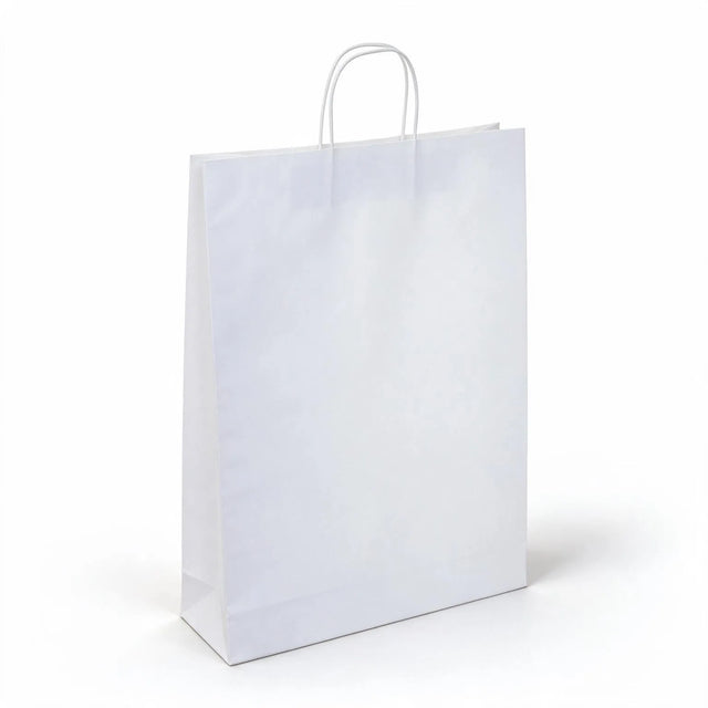 white paper carry bags 340x480mm, front view