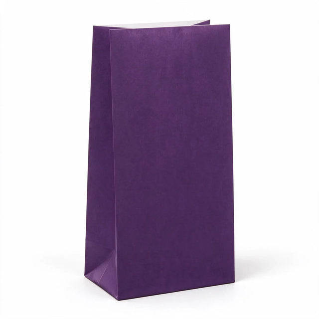 paper gift bags purple 130x260+80 no handles, front view