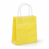 yellow paper carry bags 180x200mm, front view