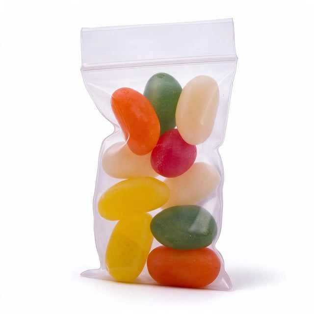 resealable press seal bags 50x75mm 75um, front view