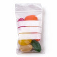 resealable bags with write on panel - 50x75mm 50um, front view