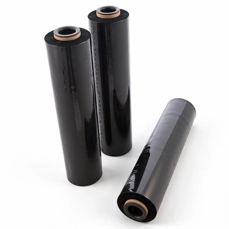 premium stretch pallet wrap 500mm, 25µm black - 300m, front view