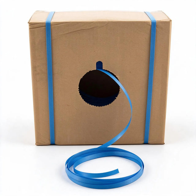 12mm poly strapping in box, front view
