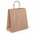 brown takeaway paper carry bags 280x280mm, front view