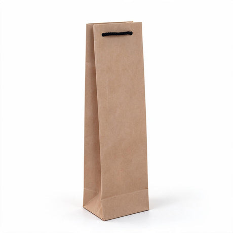 Deluxe Kraft Paper Single Wine Bottle Bags 110x390mm (Qty:100)