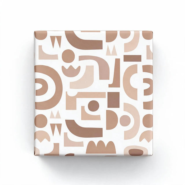 abstract brown pattern wrapping paper roll (length: 60m), front view