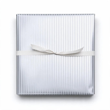 silver stripe wrapping paper roll (length: 50m), front view