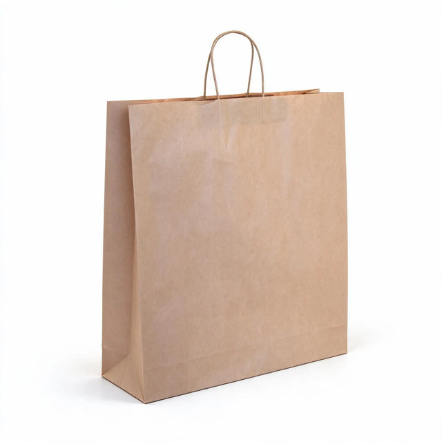 brown paper carry bags 440x500mm, front view