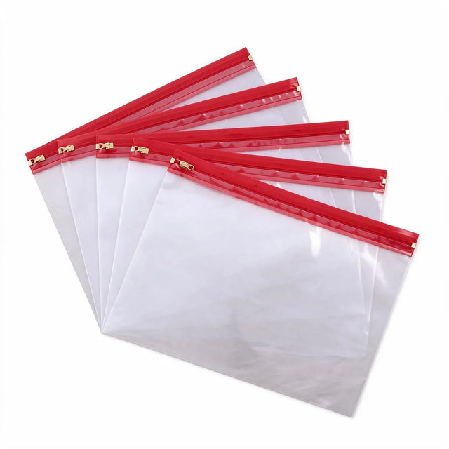 plastic zipper document bags (polyfolio) 230x325mm, front view